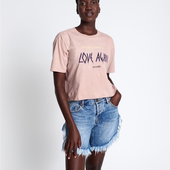 One Teaspoon Frankie’s Denim short Hollywood size 28 button fly ripped - Picture 2 of 3